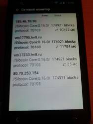 сетевой монитор со списком блоков